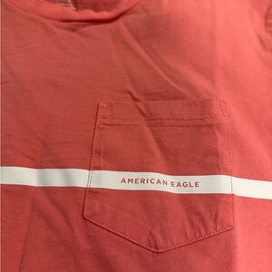 American Eagle Outfitters Salmon Pocket Tee